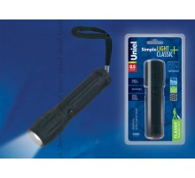 Фонарь универсальный S-LD038-C Black "Simple lightclassic plus" прорезиненный  0,5 Watt LED, упаковка кламшелл, 3хААА н/к, цвет Черный  07595  Uniel