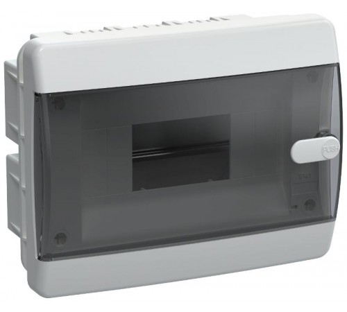  Корпус пластиковый встраиваемый на 8 модулей ЩРВ-П-8 IP41 черная прозрачная дверь UNION Compact  UIC-KP12-V-08-41-K01  IEK