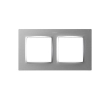 Рамка на 2 поста цвета холодный алюминий S82 Concept  8200627-093  Simon