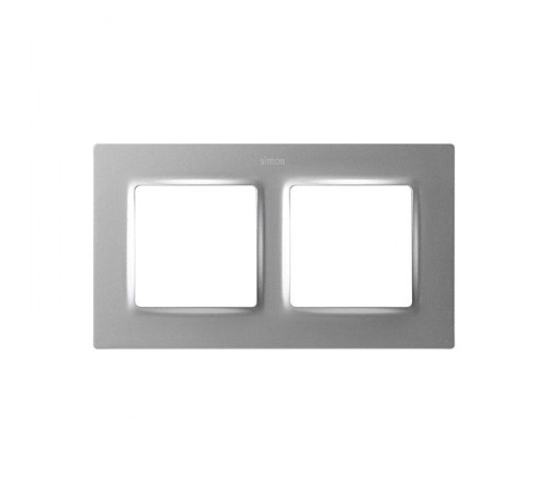 Рамка на 2 поста цвета холодный алюминий S82 Concept  8200627-093  Simon
