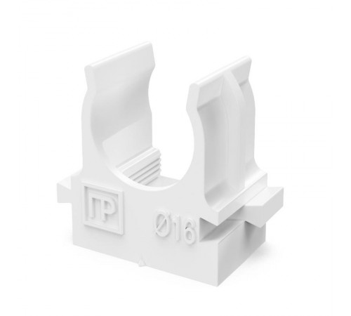 Крепеж-клипса для труб для прямого монтажа белая в п/э d16 мм (100шт/1100шт уп/кор)  PR13.02561  Промрукав