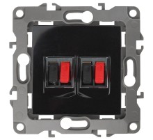 Розетка аудио двойная 12-3112-06    чёрный  Б0027466  ЭРА
