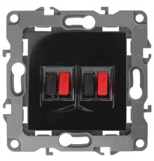 Розетка аудио двойная 12-3112-06    чёрный  Б0027466  ЭРА