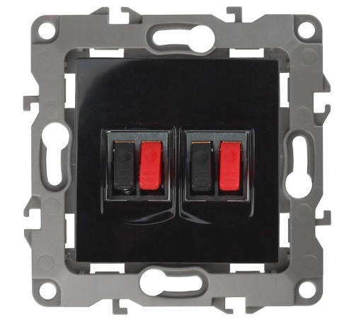 Розетка аудио двойная 12-3112-06    чёрный  Б0027466  ЭРА