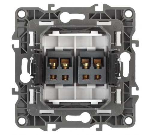 Розетка аудио двойная 12-3112-06    чёрный  Б0027466  ЭРА