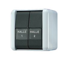 Сдвоенная кнопка 10AX 250V~ с полем для надписи; для накладного монтажа IP44  835NAW  Jung