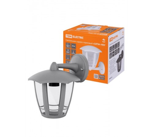 Светильник садово-парковый "СИТИ" НБУ 07-60-004 У1 6-ти гранник настенный вниз серый  SQ0330-1325  TDM