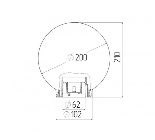 Светильник садово-парковый НТУ 02-60-203 без опоры, шар золотистый призма D=200 mm  Б0048061  ЭРА