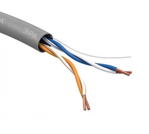 Кабель витая пара U/UTP 2x2x24 AWG Cat5e CCA PVC 305м SIMPLE (2/30)  Б0044433  ЭРА