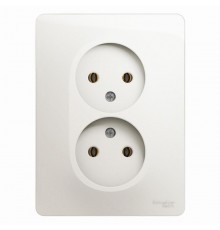 Glossa Перламутр Розетка 2-ая без заземления, 16А (в сборе)  GSL000620  SE