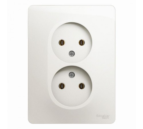 Glossa Перламутр Розетка 2-ая без заземления, 16А (в сборе)  GSL000620  SE