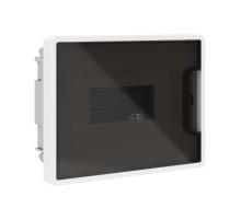 Щиток 8 мод встраиваемый для полых стен FRAME, белый, с тонированной дверцей, с 2 шинами PEN на 8 и 6 отв.  F08B3WD  DKC