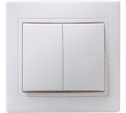 КВАРТА Белый Выключатель 2-клавишный 10А ВС10-2-0-КБ  EVK20-K01-10-DM  GENERICA