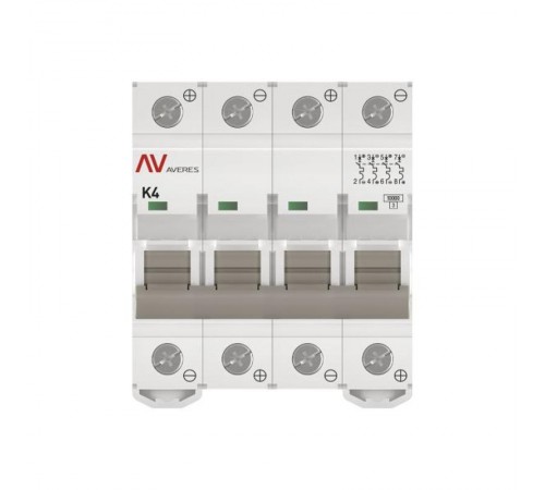 Выключатель автоматический AV-10 DC 4P 4A (K) 10kA AVERES  mcb10-DC-4-04K-av  EKF