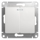 Glossa Белый Выключатель 2-клавишный с подсветкой, сх.5а, 10АХ  GSL000153  SE