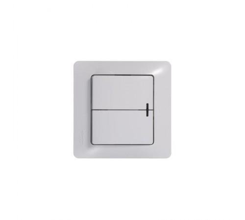 Glossa Белый Выключатель 2-клавишный с подсветкой, сх.5а, 10АХ  GSL000153  SE