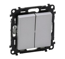 Valena LIFE DIY Алюминий Выключатель 2-клавишный 10А 250В  752605  Legrand