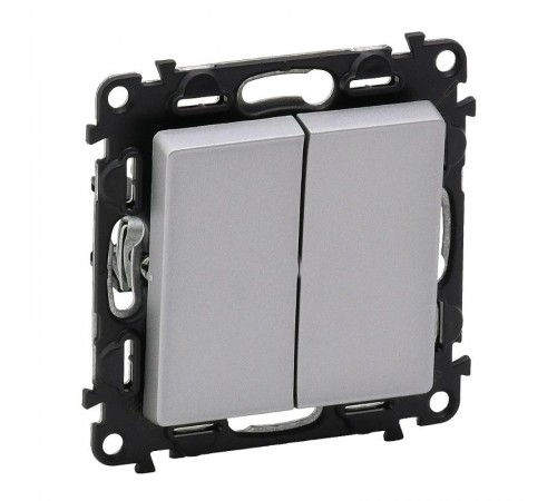 Valena LIFE DIY Алюминий Выключатель 2-клавишный 10А 250В  752605  Legrand