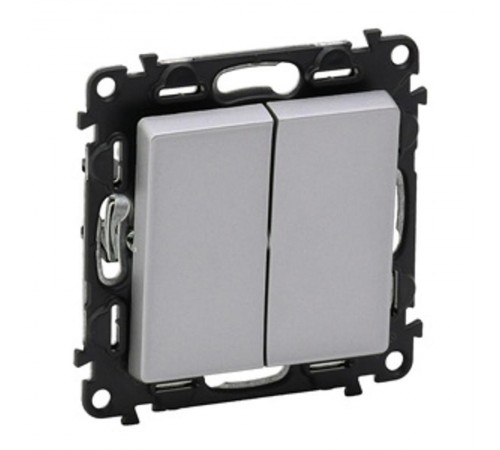 Valena LIFE DIY Алюминий Выключатель 2-клавишный 10А 250В  752605  Legrand