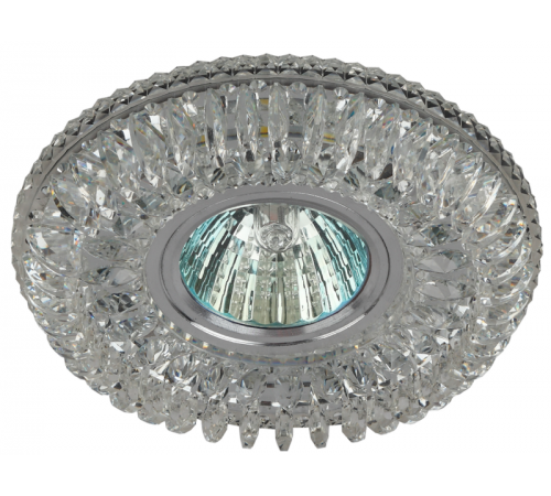 Светильник точечный декоративный DK LD34 SL/WH /1 cо светодиодной подсветкой MR16, прозрачный (40/960)  Б0048933  ЭРА