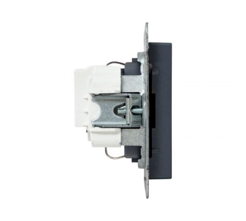 Механизм розетки, 16А, с заземлением, без шторок, графит Эпика  UP1-SOG-110 EKF