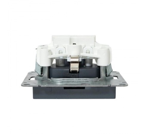 Механизм розетки, 16А, с заземлением, без шторок, графит Эпика  UP1-SOG-110 EKF