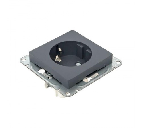 Механизм розетки, 16А, с заземлением, без шторок, графит Эпика  UP1-SOG-110 EKF