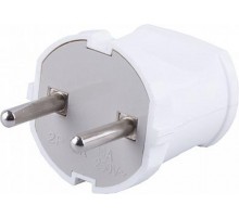 PPG10-43-201 Вилка прямая б/з, 250В, 10A, белый  32855  STEKKER