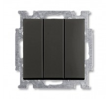 ABB Basic 55 Шато (чёрный) Выключатель 3-клавишный, 16А  1012-0-2173   2CKA001012A2173  ABB