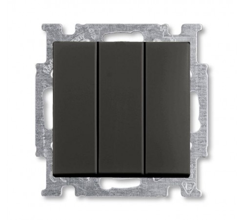 ABB Basic 55 Шато (чёрный) Выключатель 3-клавишный, 16А  1012-0-2173   2CKA001012A2173  ABB