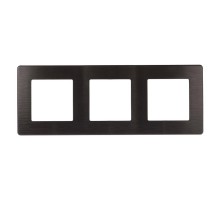 Рамка для розеток и выключателей серия 12 12-5103-05 на 3 поста, сатин, антрацит  Б0052523  ЭРА