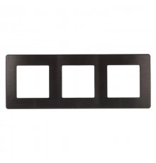 Рамка для розеток и выключателей серия 12 12-5103-05 на 3 поста, сатин, антрацит  Б0052523  ЭРА