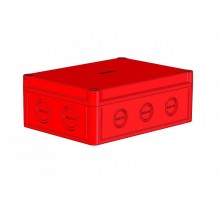 Коробка 190х140х73 АБС-пластик,алый цвет корпуса и крышки,крышка низкая,DIN-рейка РП1  КР2802-443  HEGEL