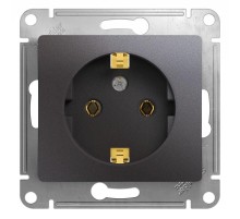 Glossa Графит Розетка с заземлением  GSL001343  SE