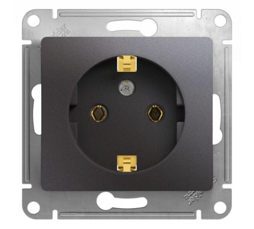 Glossa Графит Розетка с заземлением  GSL001343  SE
