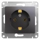Glossa Графит Розетка с заземлением  GSL001343  SE