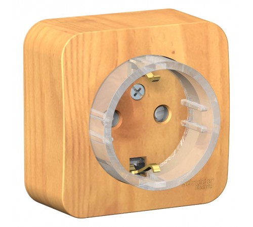 Blanca Ясень О/У Розетка с заземлением со шторками, (тонкая), 16А, 250В  BLNRA111115  SE