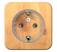 Blanca Ясень О/У Розетка с заземлением со шторками, (тонкая), 16А, 250В  BLNRA111115  SE