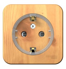 Blanca Ясень О/У Розетка с заземлением со шторками, (тонкая), 16А, 250В  BLNRA111115  SE