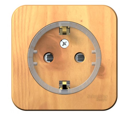 Blanca Ясень О/У Розетка с заземлением со шторками, (тонкая), 16А, 250В  BLNRA111115  SE