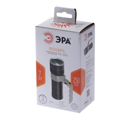 Фонарь прожекторный  PA-804 алюминиевый [5Вт, рег фокус, литий 2,5Ач, коробка]  Б0039628  ЭРА