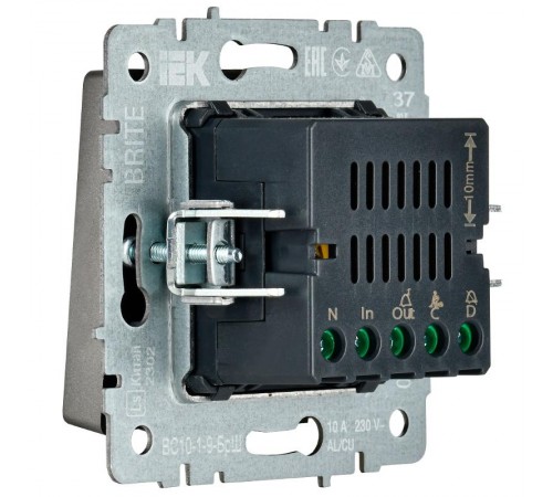 BRITE Кнопка звонка с инд. отел. 10А ВС10-1-9-БрС сталь  BR-V14-2-10-K46  IEK