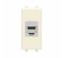 Компьютерная розетка RJ-45 без шторки модульная, кат.6 экранированная, "Avanti", "Ванильная дымка", 1 модуль  4405791  DKC