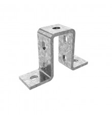 Прямоугольная скоба для двойного СТРАТ-профиля 41х41 мм, по высоте, толщ. 6,0 мм, гор. цинк, 376144  СКП-41х82-6,0-ГЦ   Ostec