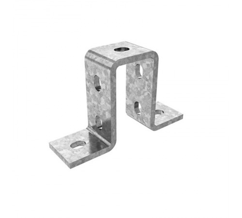 Прямоугольная скоба для двойного СТРАТ-профиля 41х41 мм, по высоте, толщ. 6,0 мм, гор. цинк, 376144  СКП-41х82-6,0-ГЦ   Ostec