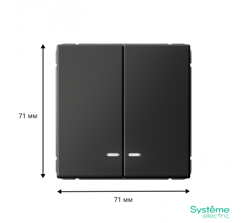 ArtGallery Базальт Выключатель 2-клавишный с подсветкой, сх.5а, 10АХ, механизм  GAL001453  SE