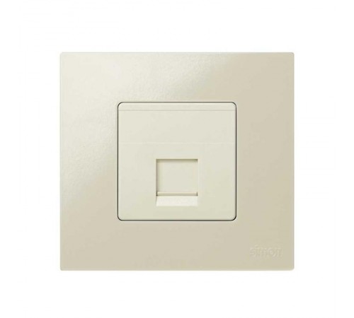 Simon 27 Адаптер со шторками на 1 коннектор AMP (UTP, FTP, RJ12), широкий модуль, S27, слоновая кость  27087-32  Simon