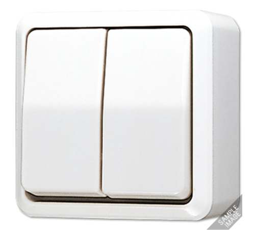 Выключатель для накладного монтажа сдвоенный; слоновая кость  605A  Jung