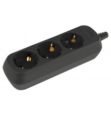 Колодка ЭРА KX-3e-B 3 розетки с зазeмлением черная   Б0061718  ЭРА