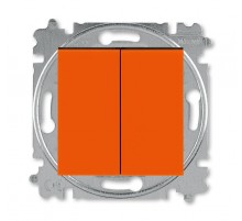 ABB Levit Оранжевый / дымчатый чёрный Выключатель кнопочный 2-кл.  3559H-A87445 66W  2CHH598745A6066  ABB